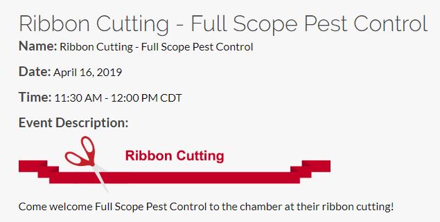 FullScope Pest Control Ribbon Cutting EVent FullScope Pest Control Ribbon Cutting EVent